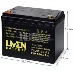 Bater�a Liven Battery LVDC100-12 | 12 voltios 100 amperios Ciclo Profundo